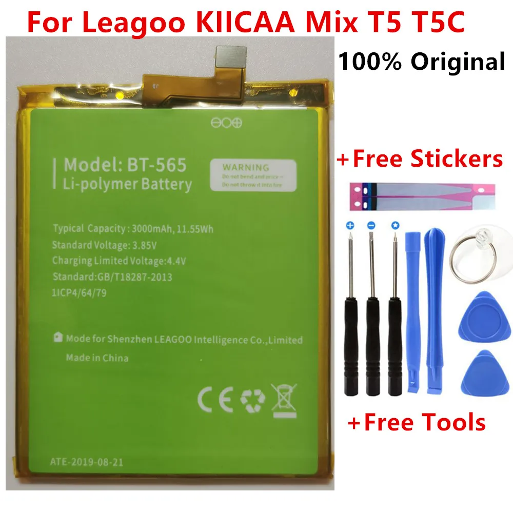 100% Original New BT-565 3000mAh Battery For Leagoo KIICAA Mix T5 T5C BT565 Mobile Phone Parts Bateria Batterie Baterij+Tools 100% Original New BT-565 3000mAh Battery For Leagoo KIICAA Mix T5 T5C BT565 Mobile Phone Parts Bateria Batterie Baterij+Tools