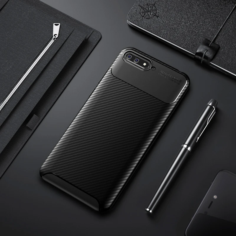 Carbon Fiber Case For Huawei Y6 2018 Soft Silicone TPU Ultra Slim Protection Cover Y5 Prime Armor Fundas Capa |