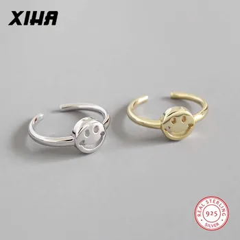 

Happy Smiley Face Rings for Women 925 Sterling Silver Ring Minimalistic 2020 Smile Gold Color Stackable Girl Fashion Jewelry