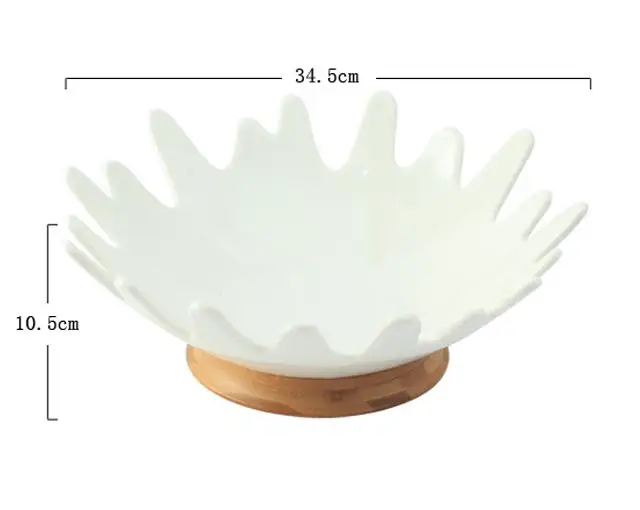 Простая керамическая корзина с фруктами, украшение для домашнего стола, фруктовая тарелка для гостиной, корзина для хранения, Бамбуковая Базовая тарелка, посуда - Цвет: L