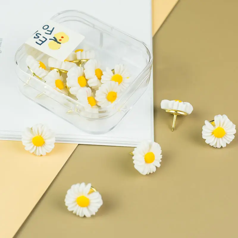 Push Pins Daisy Sunflower Thumb Tack Decorative for Photos Wall Maps Bulletin Board or Cork Boards 10PCS