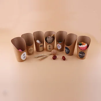 

10pcs Wedding Decor Supplies Popcorn Boxes Chevro Fried Chicken Boxes Food Packaging Boxes Candy Buffet Favor Party Paper Bags