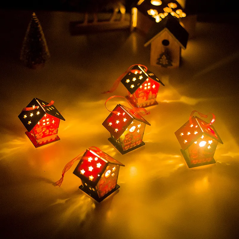 Фестиваль Led свет деревянный дом Рождественская елка украшения для дома висячие украшения праздник хороший рождественский подарок свадьба