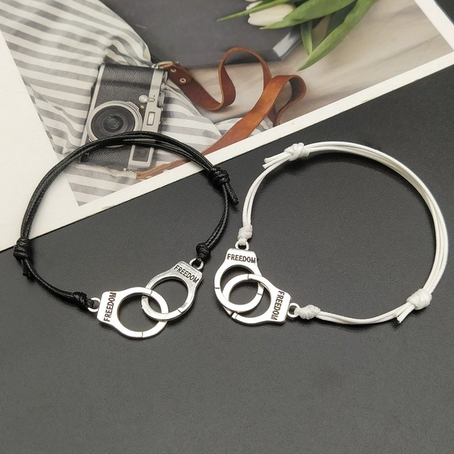 pcs Handcuff Bracelet Set BBF Adjustable Rope  Bracelet for Women Men Friendship Couple Bracelets Matching Bracelets