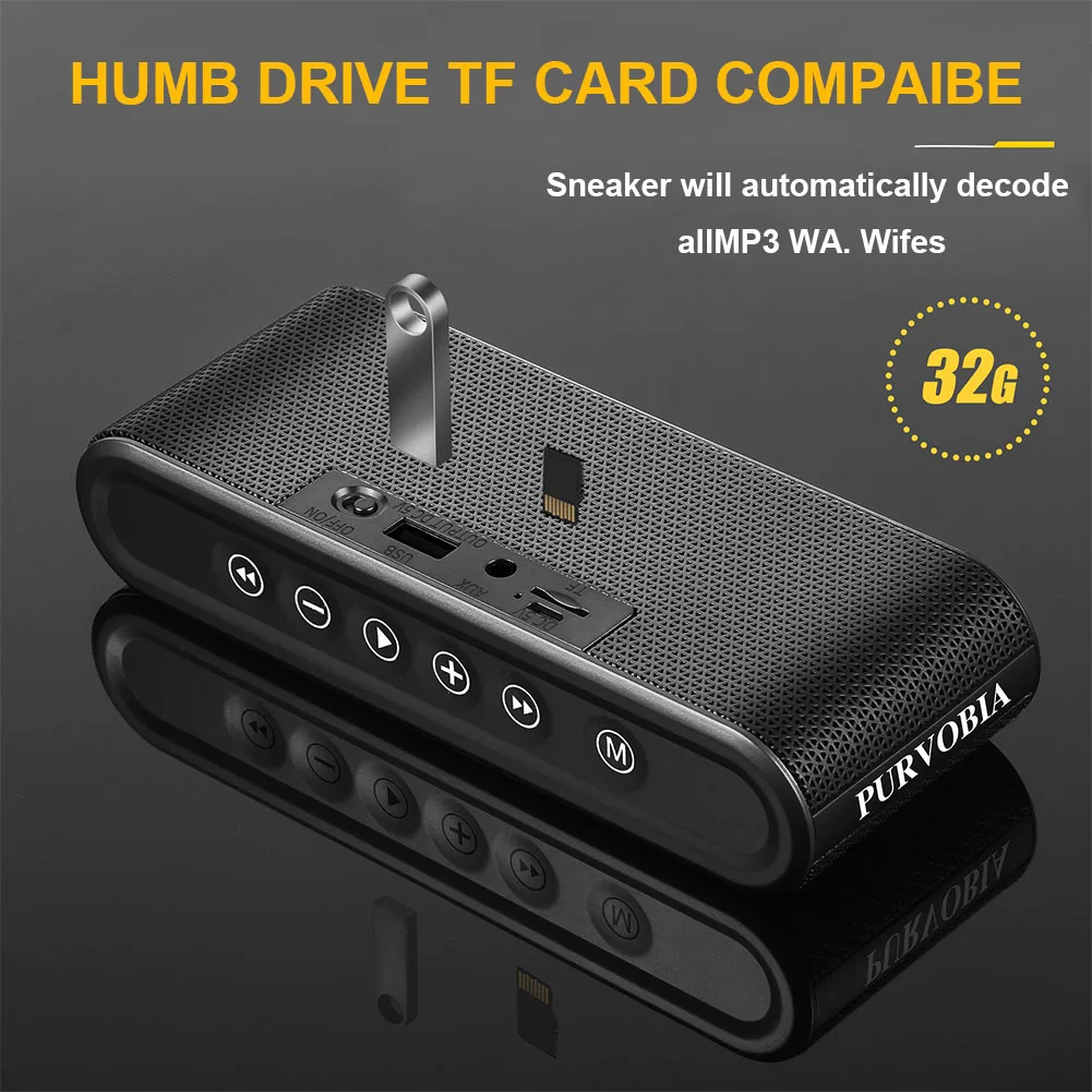 Домашний Hi-Fi мини-стерео сабвуфер с сенсорным управлением, поддержка TF карты, внешний аккумулятор, музыкальный бас, Bluetooth динамик, громкий, портативный, беспроводной