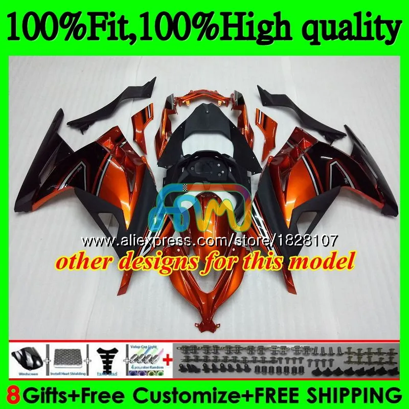 Инъекции для KAWASAKI ZX3R EX300 EX ZX 300R 4BS. 0 ZX-3R ZX300R 13, 14, 15, 16, 17, 2013 Обтекатели с акулой в синем blk
