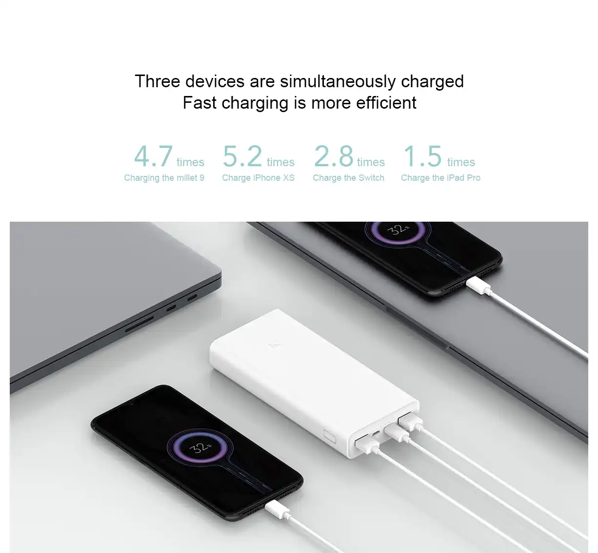 Оригинальный внешний аккумулятор Xiaomi Mi 3 PLM18ZM 20000 мАч 18 Вт двустороннее быстрое