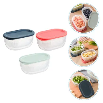 

3Pcs Household Transparent Crisper Box Storage Box Food Storage Case Preservation Box