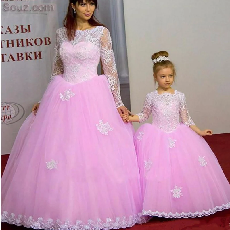 

Розовые платья для девочек с открытой спиной и цветочным принтом Dollcake, платья с длинными рукавами для особых случаев на свадьбу, Детские наряды для конкурса, кружевные платья длиной до колена