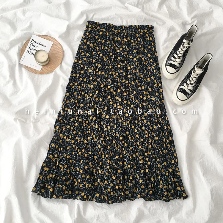 Трапециевидная Длинная женская юбка Цветочная юбка с высокой талией макси винтажная элегантная юбка размера плюс Ретро Saia Longa Весна Зима