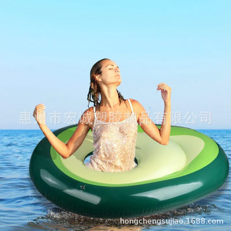 INS Hot Sales Avocado Inflatable Overwater Floating Mat Ball Avocado Swimming Tube Large Avocado Aquatic Toy