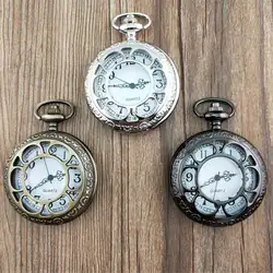 Винтажные полые цветочные модные мужские и женские кварцевые карманные часы унисекс ожерелье кулон часы с цепочкой лучшие подарки