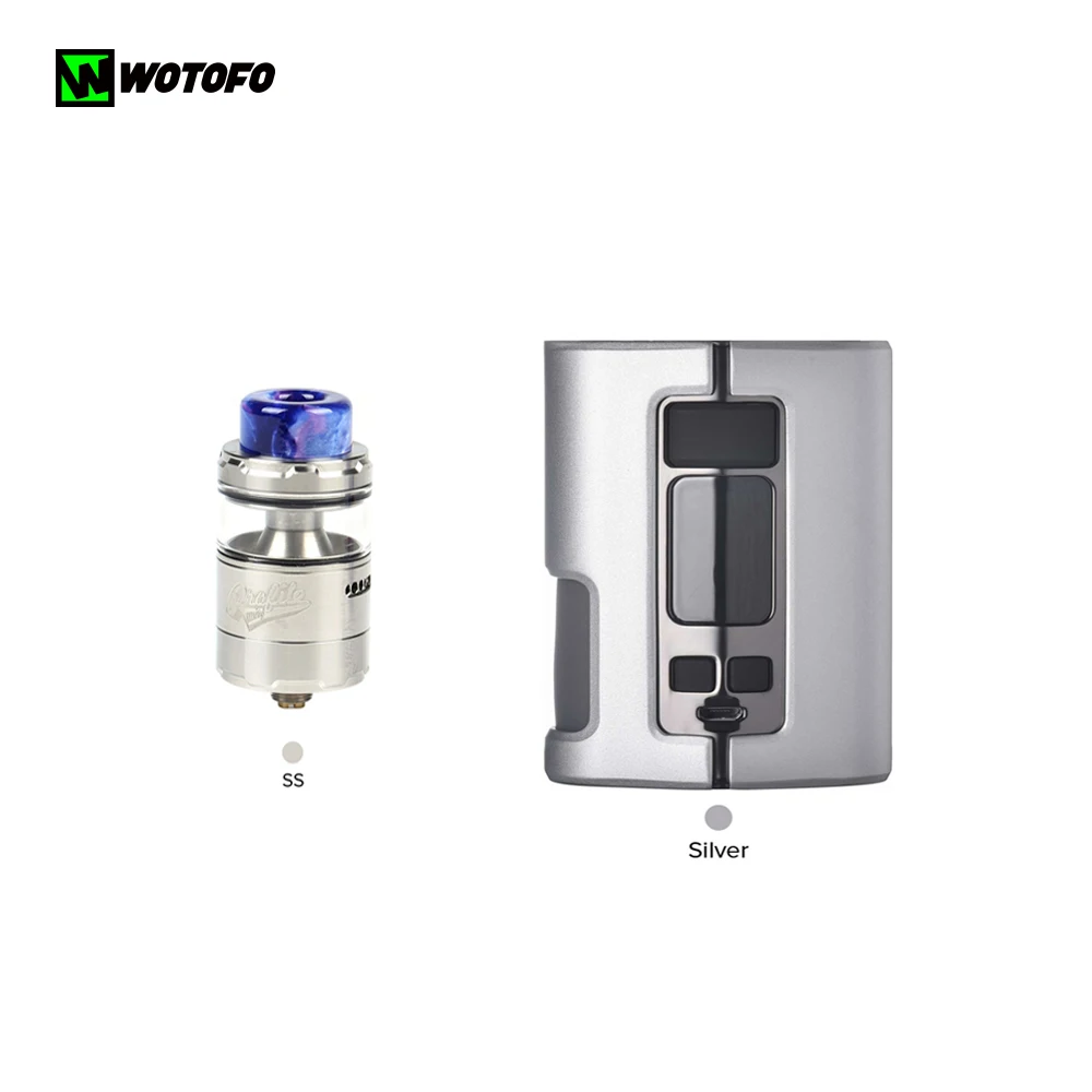 Double Silver Wotofo Dyadic Squonk коробка мод с Wotofo профиль Unity RTA Vape танк атомайзер 510 нить вейп-комплект электронной сигареты - Цвет: Double Silver