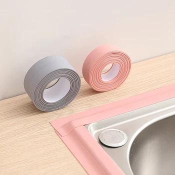 Bathroom Shower Sink Bath Sealing Strip Tape White PVC Self adhesive Waterproof Mold Proof Adhesive Tape Kitchen