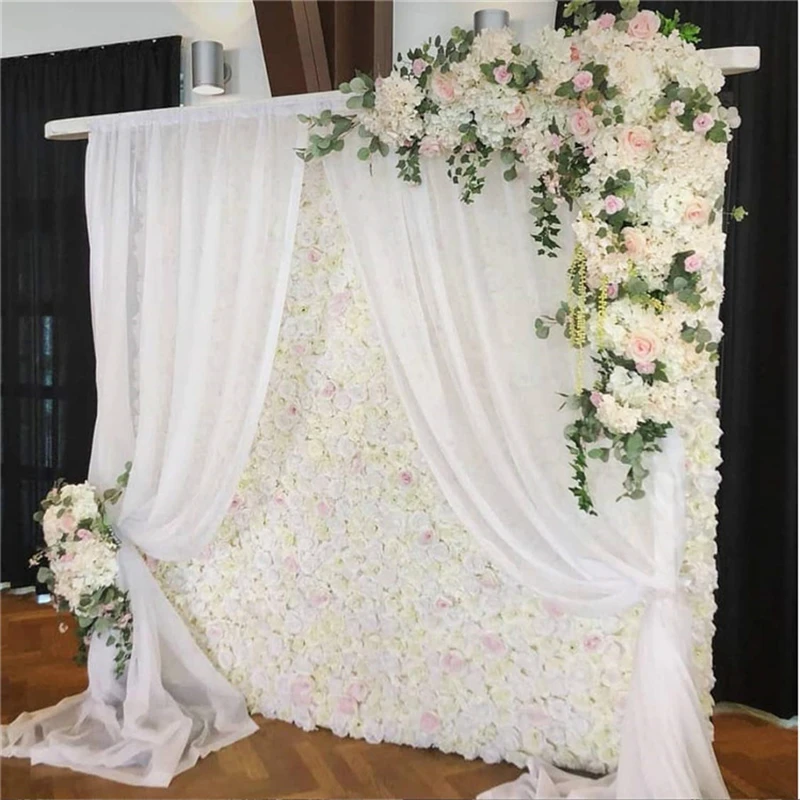 

White Organza Sheer Fabric Wedding Party Drapes Backdrop Curtain Stand Arch Decoration Photo Booth Background Party Curtains