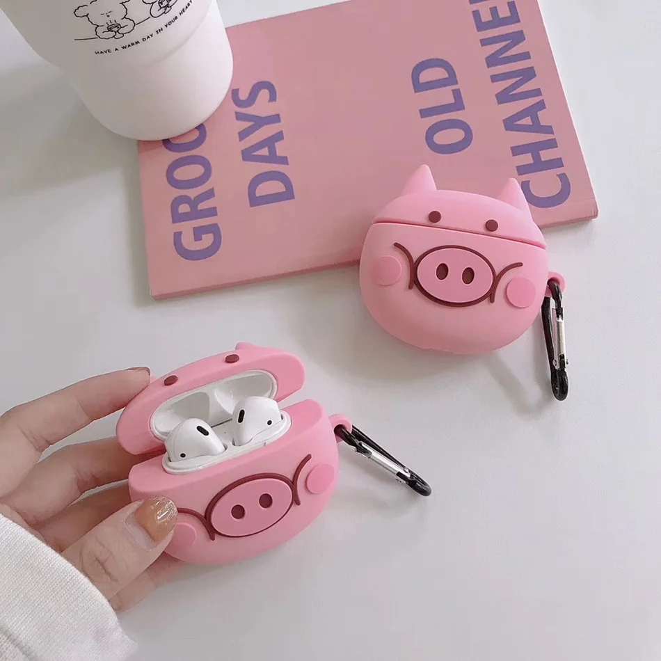 

3D Duck Head Cute Cartoon Earphone Set For Airpods 1:1 High Quality Silicone TPU Case For Airpods Protective Cover Accessories