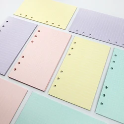 Classeur à anneaux A5 A6 6, 40 feuilles de papier à feuilles mobiles, recharge colorée, Pages intérieures pour manuel, papeterie Kawaii 