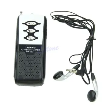 

Portable Auto Scan Mini FM Radio Receiver Belt Clip With Flashlight Earphone New LX9A