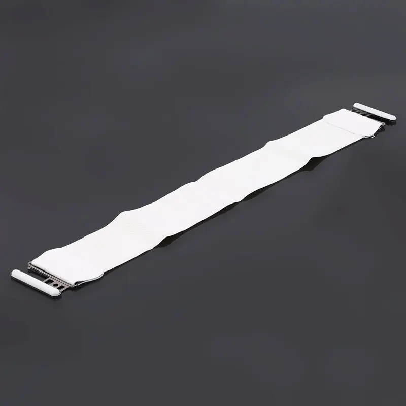 New Design Cummerbund HOT Wide PU Leather Cummerbunds Punk Elastic Belt Square Buckle Dress Decorate Waistband Women Strap - Цвет: White