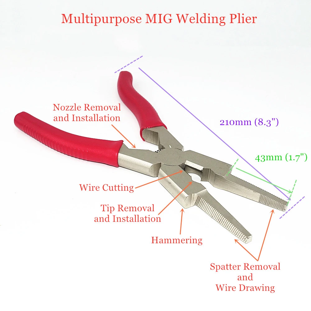 Multipurpose Mig Welding Pliers Flat Mouth Pincers Wire Cutting Spring Loaded Welding Torches