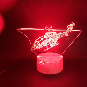 

3D Lamp The Helicopter The Alarm Clock Base Phone Bluetooth Control for Decoration Battery Powered Usb Led Night Light Lamp