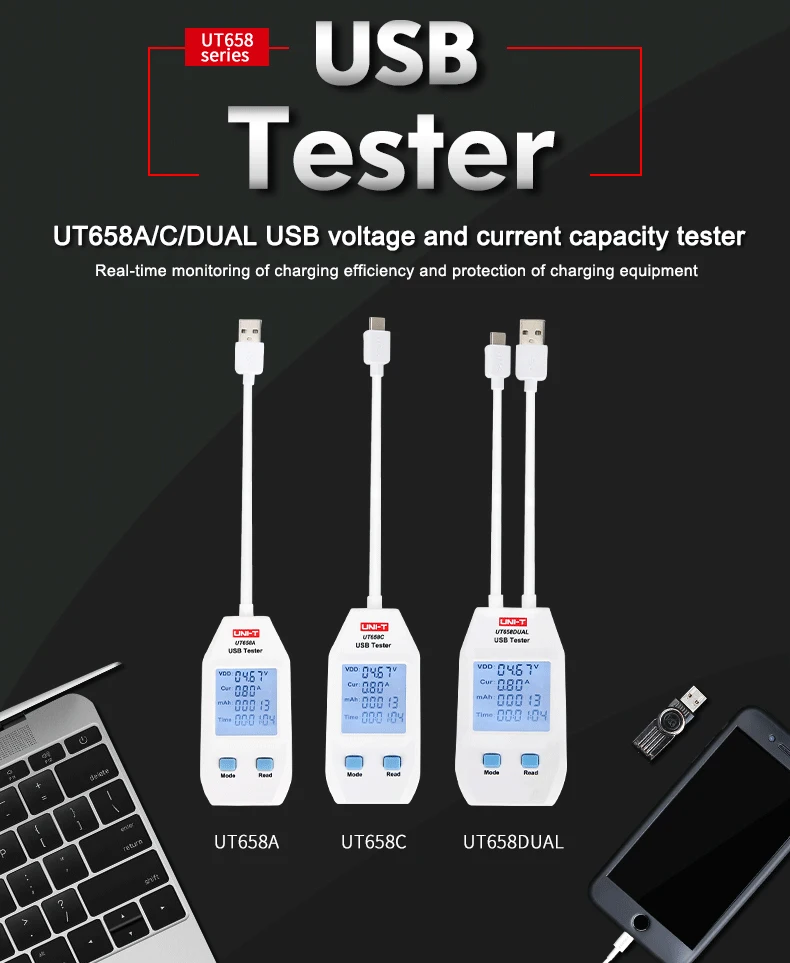 Uni-t USB тестер цифровой вольтметр Амперметр Напряжение тока Амперметр измеритель емкости доктор для Мобильный телефон планшет мощность