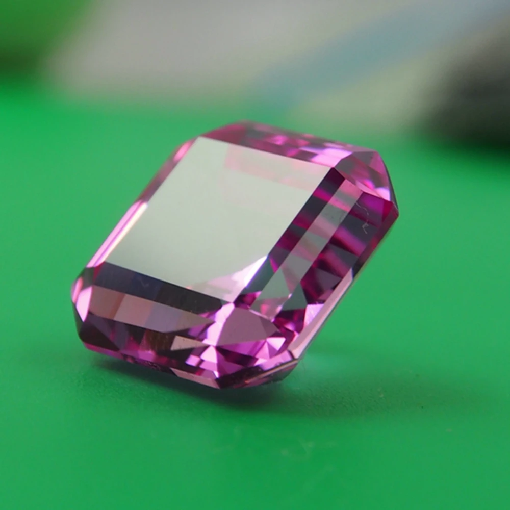 15*15mm 1 Piece /alot 20 carat Top Quality Lab Pink Sapphire ring Loose Gemstone for BIY Ring making