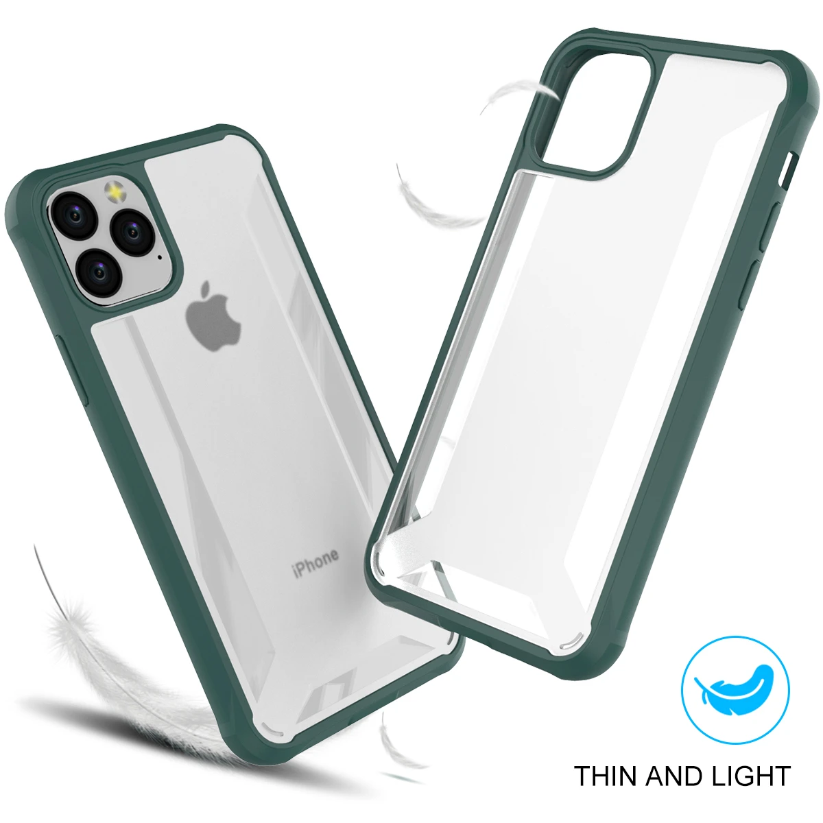 Для iPhone 11 11 Pro чехол прозрачный гибридный TPU+ PC прозрачный противоударный защитный чехол для iPhone 11 Pro Max XI чехол