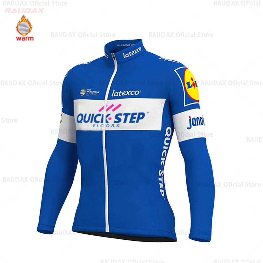 QUICK STEP Pro Team, теплый флисовый комбинезон для байкеров, велосипедных штанов, набор, MTB Ropa Ciclismo, Майо, зимняя одежда для велоспорта, велосипедная форма