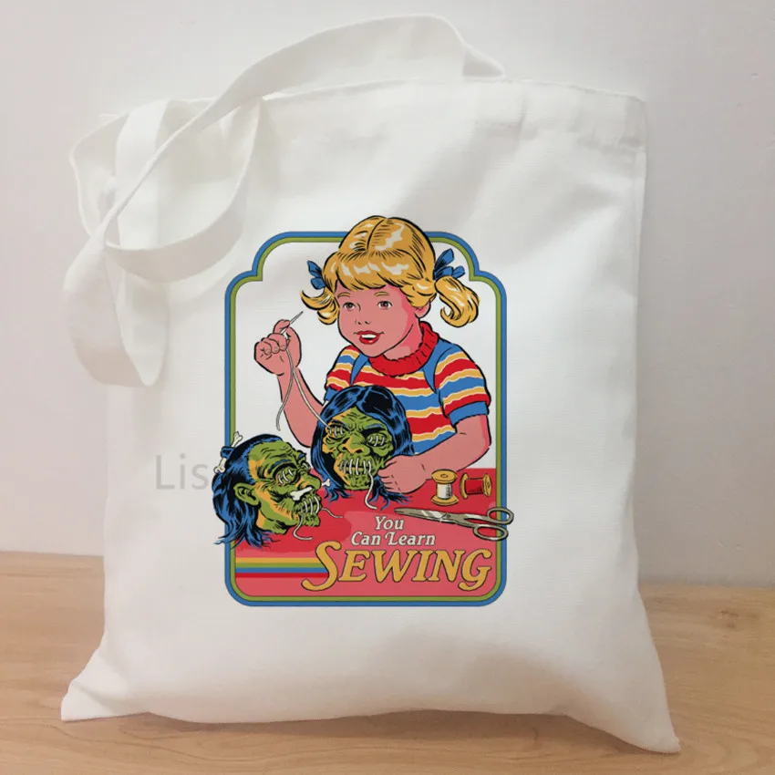 New Fashion Worship Coffee Pattern Printed Ulzzang Shoulder Bag Women the Dark Lord Design Canvas Shopping Bag Tote Bag - Цвет: C8