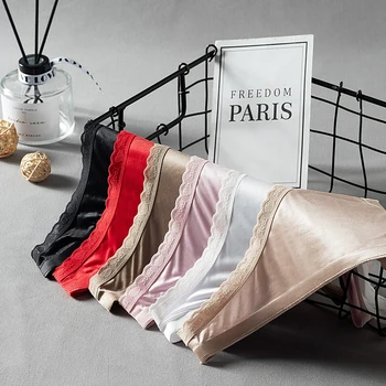 

Sexy Transparent String Underwear Women Solid Low-Rise Panties Lce Silk Women Seamless Breathable Thong Femme Lingerie