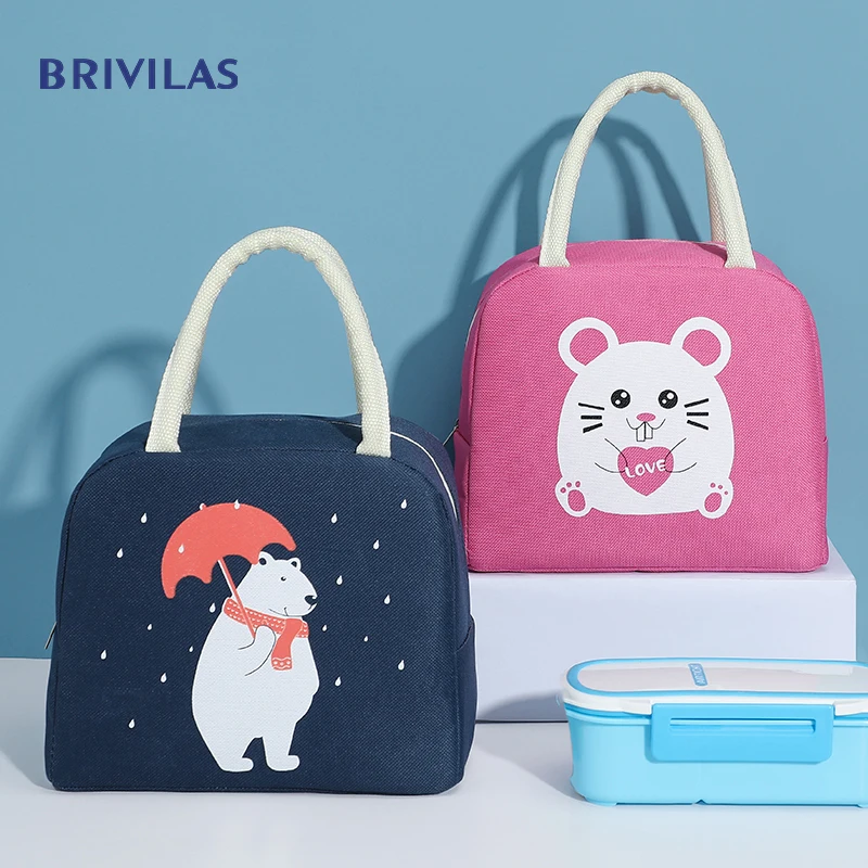 Сумка для завтрака Brivilas ctue с мультяшным рисунком женщин Новая розовая панда