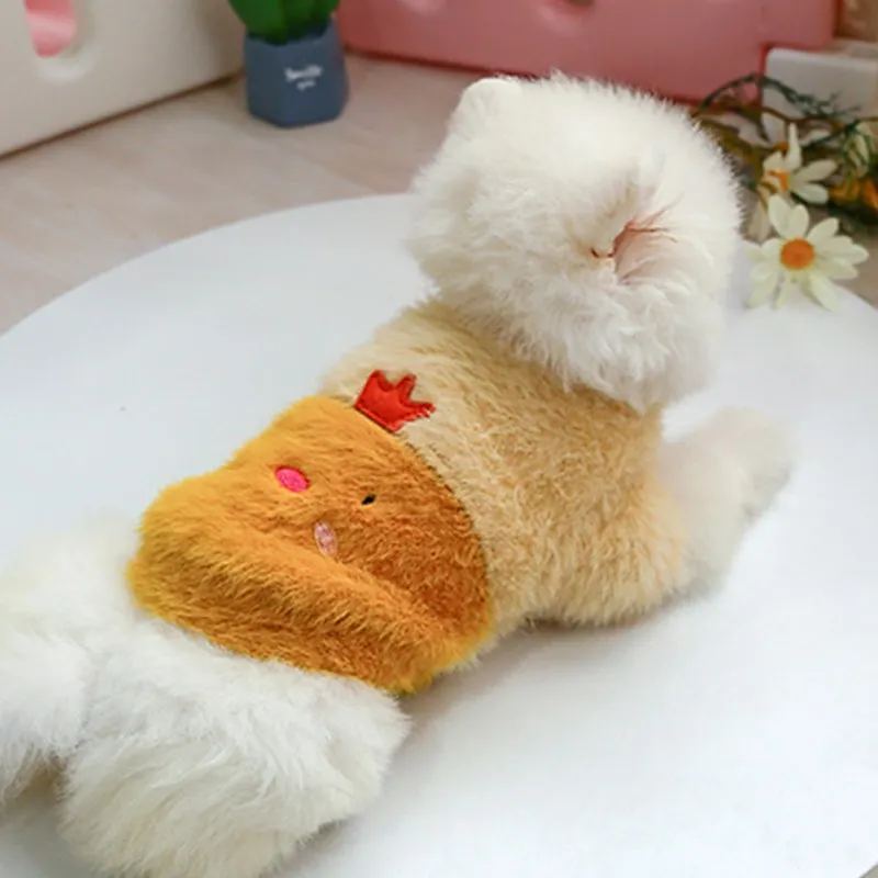 

Pet Sweaters Cute Personalized Round Neck Warm Flowers Sweater Pet Autumn Winter Wool Frogs Chicken Pattern Dog Clothes