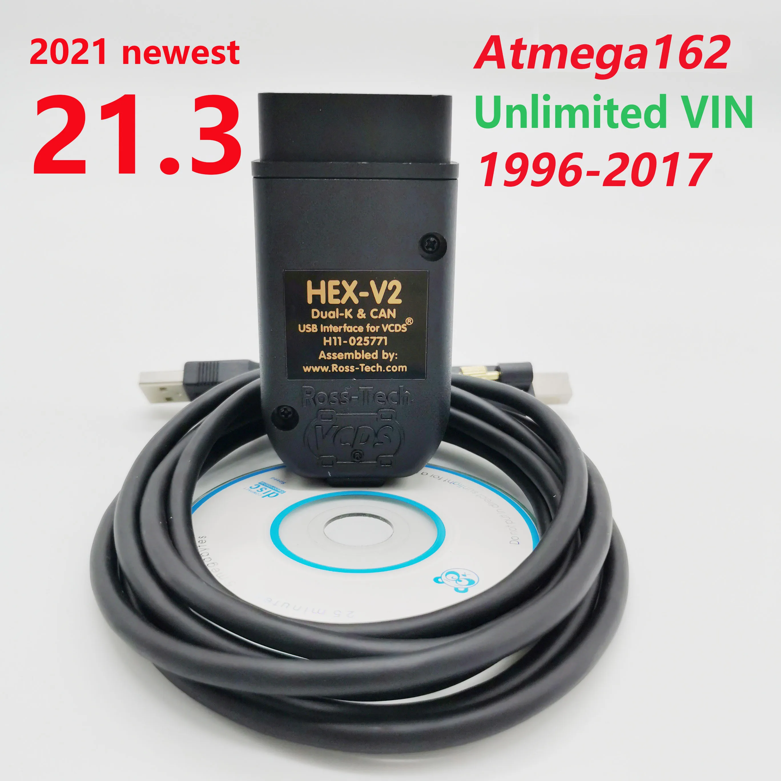 2021 г. WESHEU VCDS VAG COM 21 3 OBD2 сканеры HEX V2 USB-интерфейс для VW AUDI Skoda Seat неограниченные вины