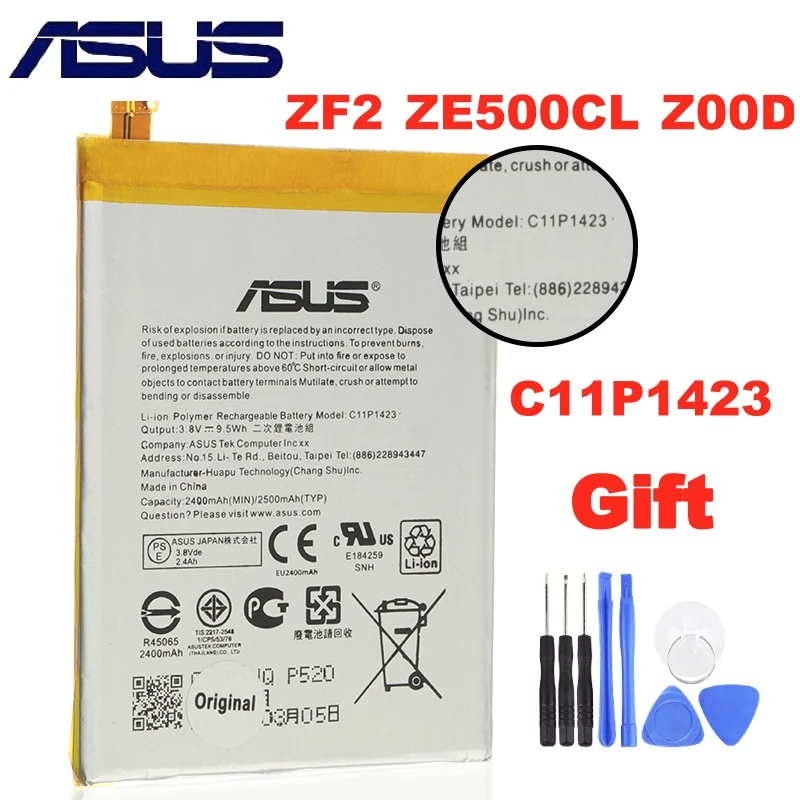 Оригинальный аккумулятор большой емкости ASUS C11P1423 для ZF2 ZE500CL Z00D 2400 мАч +