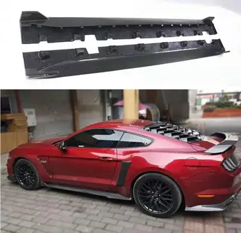 

REAL CARBON FIBER SIDE BODY SKIRTS KIT LIP COVER FOR FORD MUSTANG 2015 2016 2017 2018 2019 2020 2021
