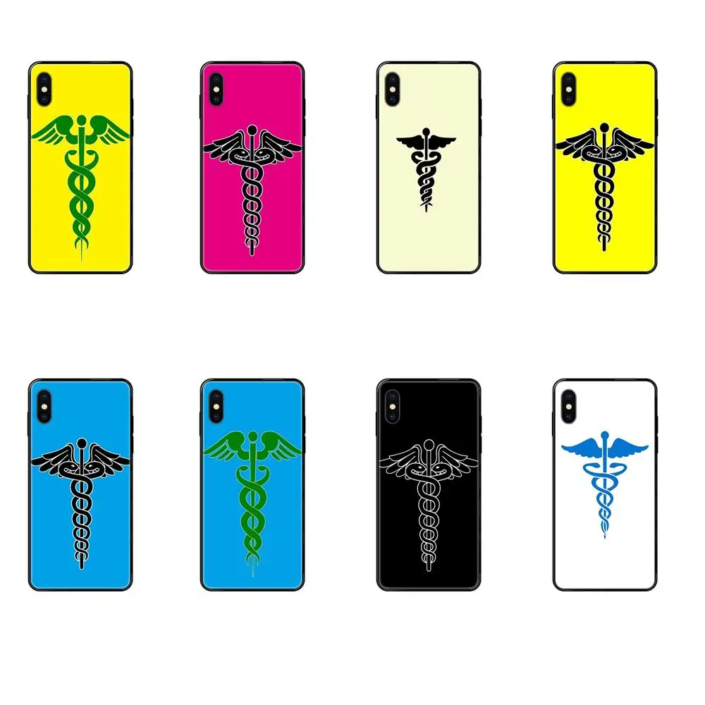 For Huawei P8 P9 P10 P20 P30 P40 Lite Plus Pro 2017 P Smart 2019 Soft Protective Case Caduceus Medical Logo | Мобильные телефоны и