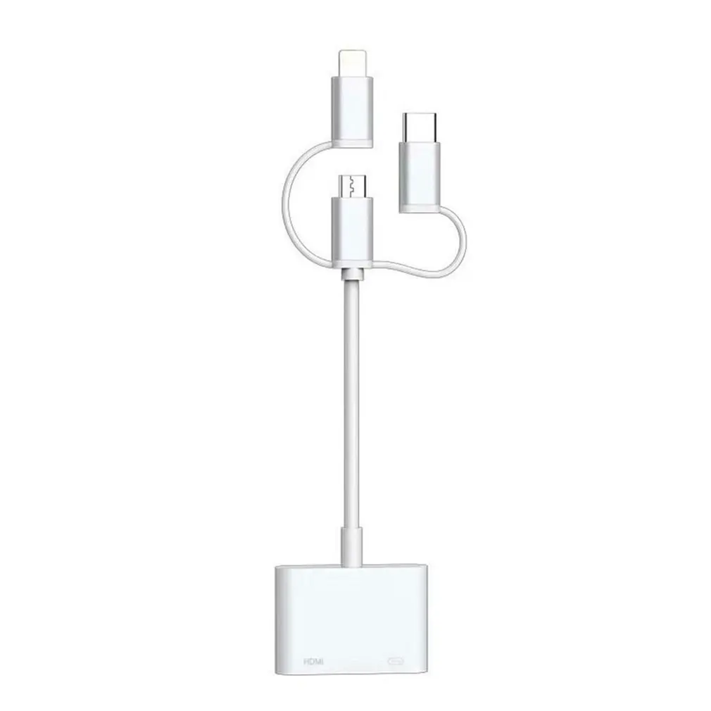 3 в 1 type C к HDMI 1080P цифровой AV ТВ Кабель-адаптер для Android для Iphone 7 8 X хаб Кабель-адаптер