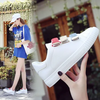 

2020 Spring and Summer New Wild Velcro White Shoes Female Korean Students Sports Shoes Casual Shoes Tide