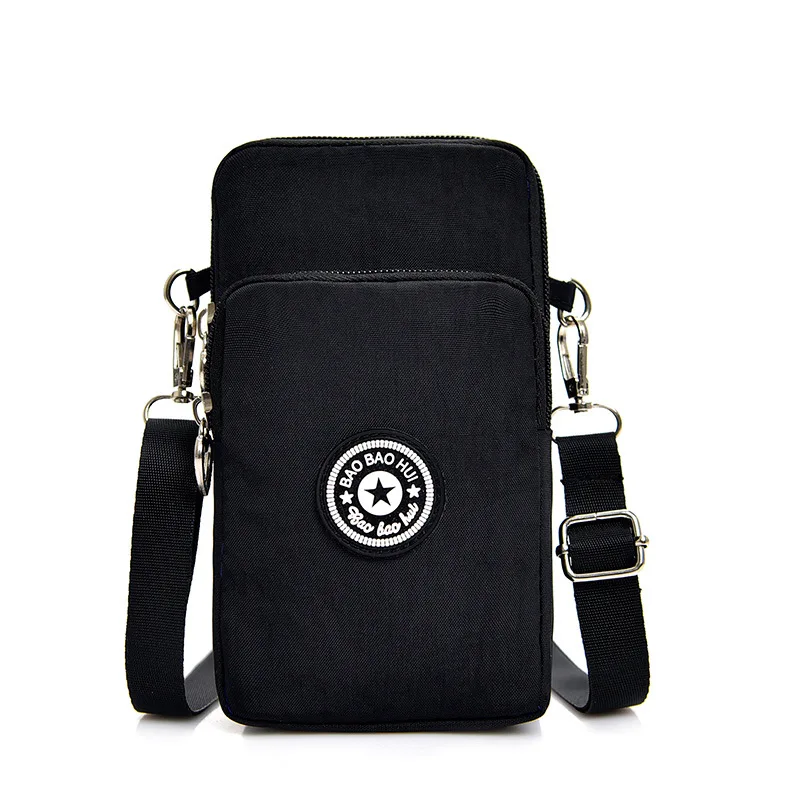 Милый чехол для телефона для iPhone 11 Pro X XR XS Max, спортивная сумка для бега на запястье для iPhone 6, 7, 8 Plus, женские сумки на плечо, маленькие сумки - Цвет: Black