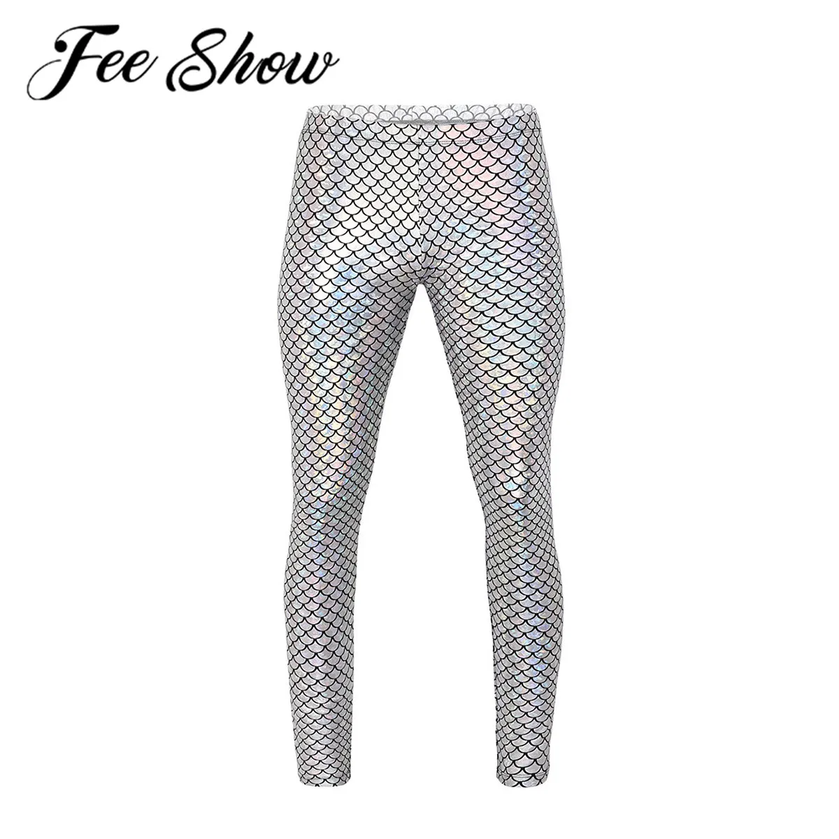 Men Pants Adults Man Shiny Mermaid Fish 