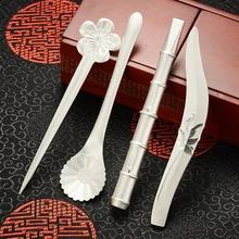 Ножной Серебряный Чай Аксессуары Серебряные украшения игла для чая Чайная ложка подарок