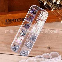 Набор для маникюра декоративная коробка для ногтей, с бантом и жемчужинами для детей фруктовый ломтик Разноцветные кристаллы специальное производство Форма искусственным бриллиантом, смешанные-Аксессуары