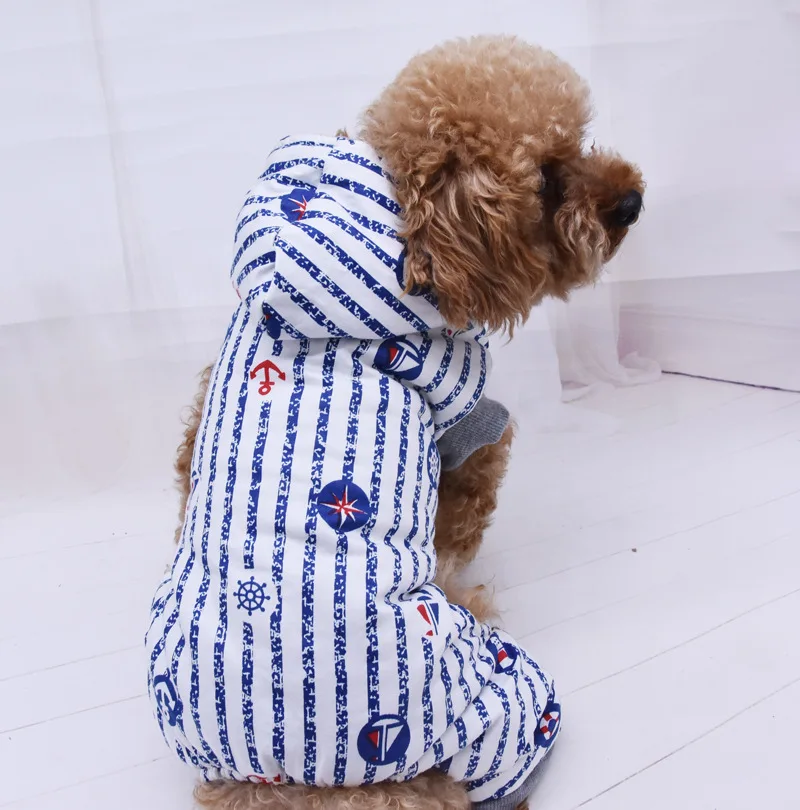 Autumn And Winter Cotton-padded Clothes Thick Four Legs Clothes Dog Clothes New Style Casual Sailor Cotton-padded Jacket Pe