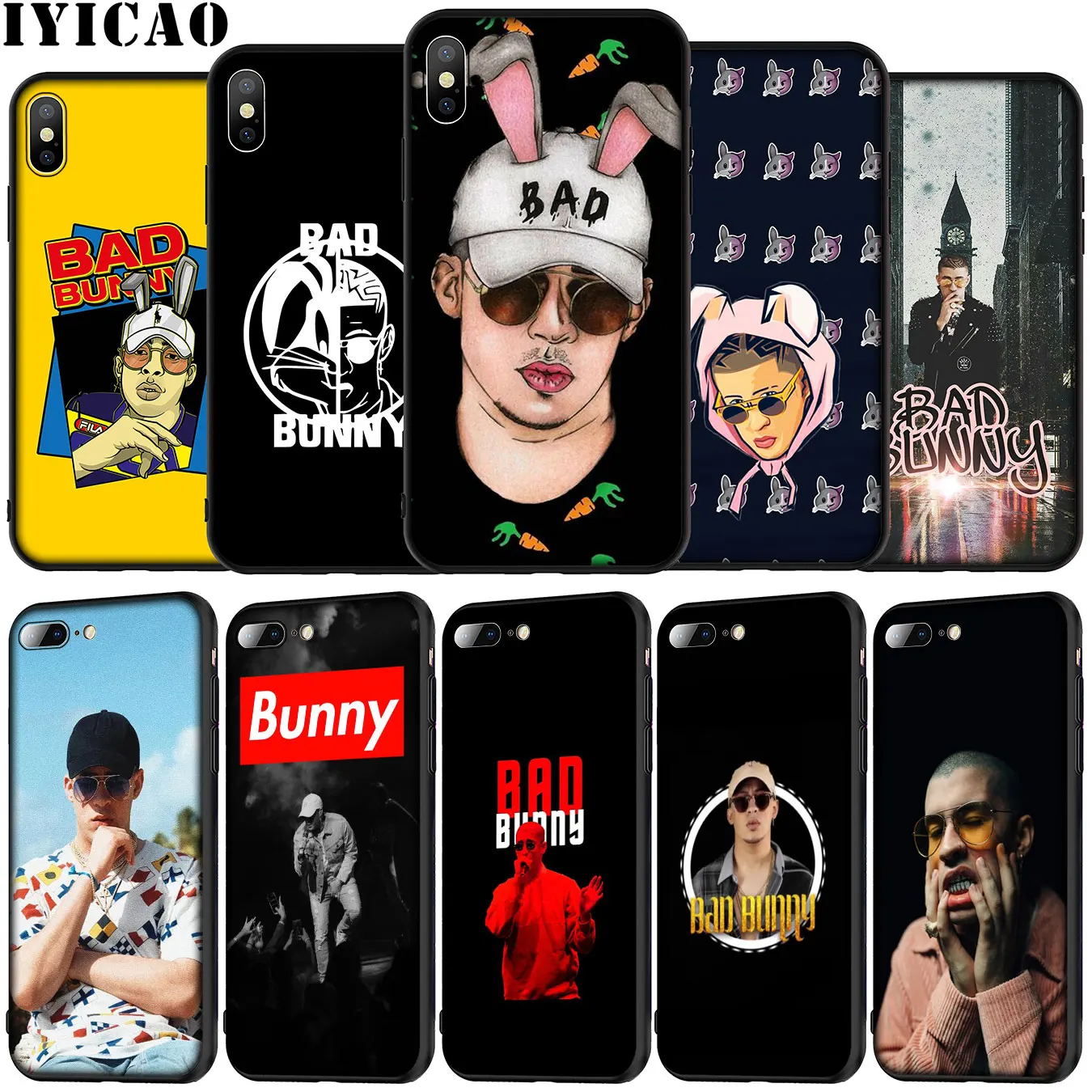 Мягкий силиконовый чехол Bad Bunny для телефона iPhone XR X XS 11 Pro Max 5 5S SE 6 6S 7 8 Plus TPU |
