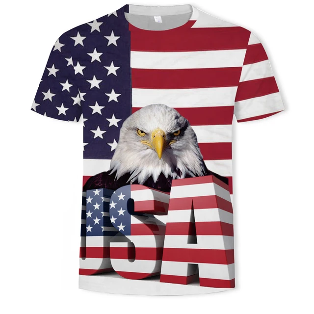 2021 Summer Fashion New Wings Flying Eagle 3D Printed Pattern Men's Trend Short Sleeve Casual T-shirt Top T989