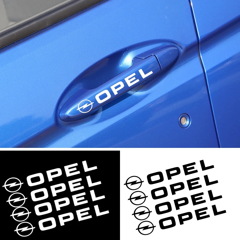 

4pcs Car Door Handle Stickers Decoration Decal for Opel Astra H G J Insignia Mokka Zafira Corsa Vectra C D Automotive Goods