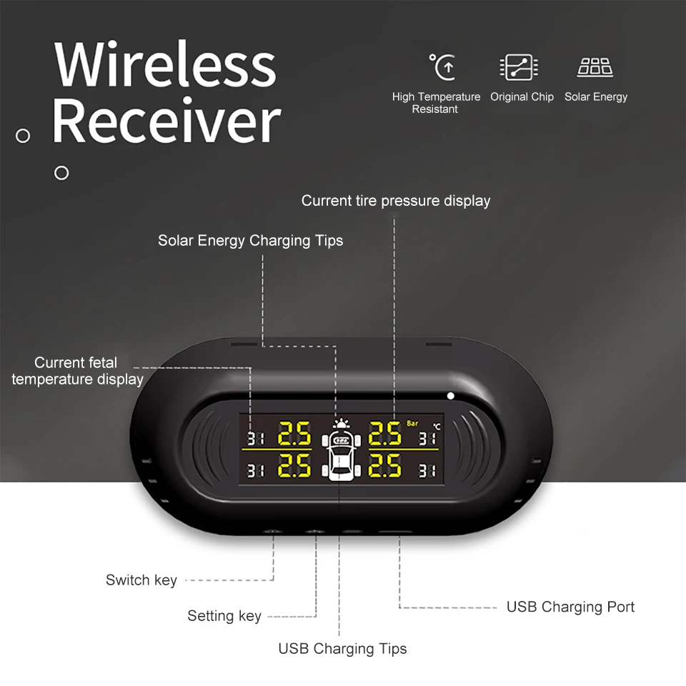 AOSHIKE система давления в автомобильных шинах TPMS цифровой ЖК-дисплей Солнечный или USB автомобильный беспроводной 4 внутренних датчика для внедорожника