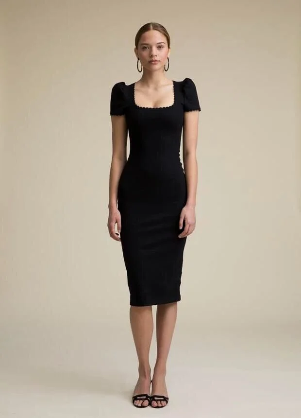 

High Quality Sexy Women Black Backless Rayon Bandage Simple Elegant Homecoming Evening Party Dress