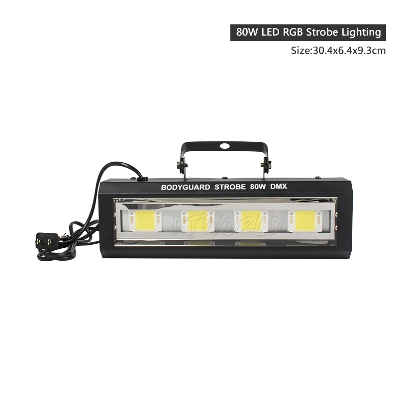 RGB Strobe Lighting Djworld 80 Вт СВЕТОДИОДНЫЙ полноцветный стробоскоп 6 Канал DMX Поворотная лампа высокой мощности света для вечерние KTV дискотека - Цвет: RGB Strobe Lighting
